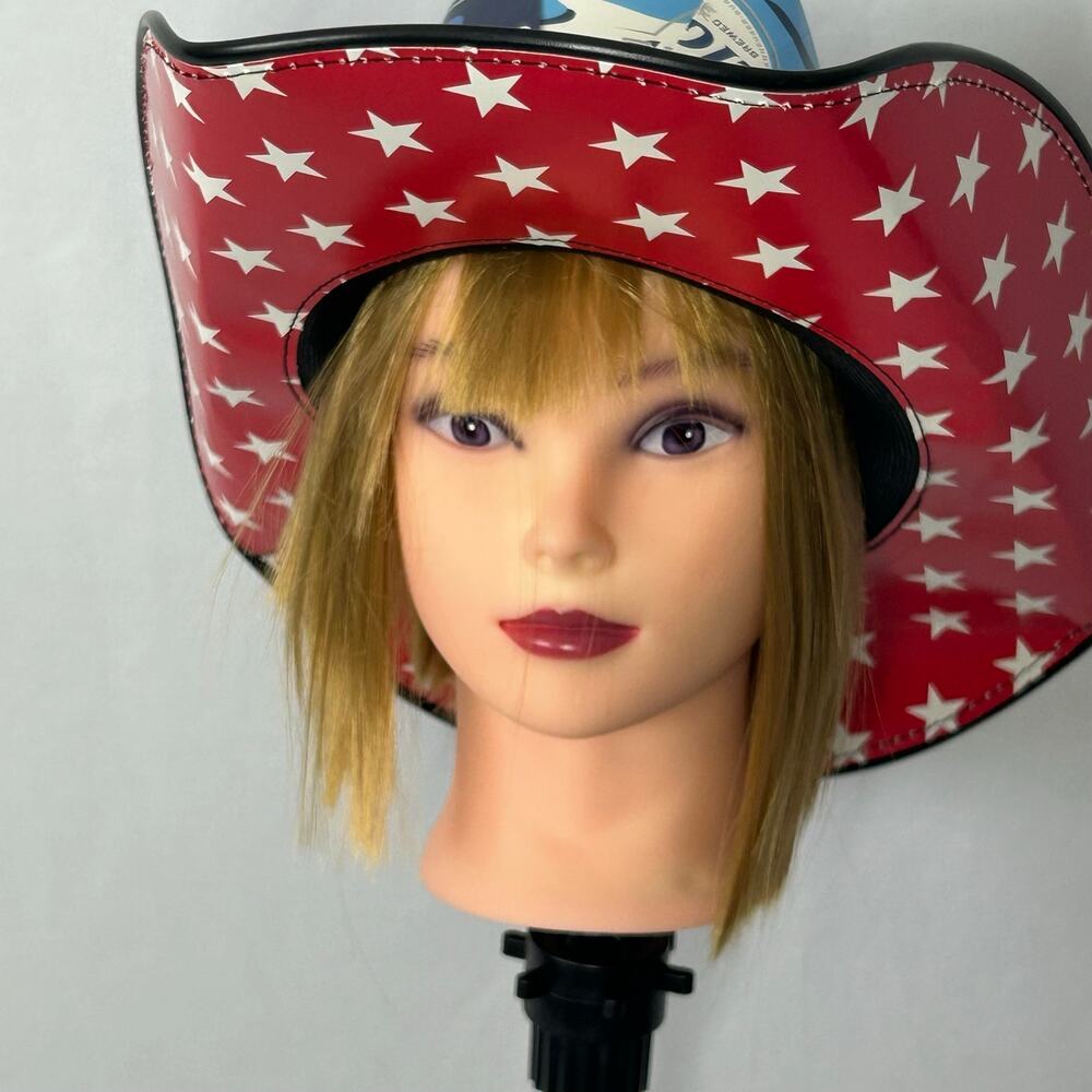 Busch Light Blue Camo Cowboy Hat NWT Patriotic Red White Blue Beer Promo OSFM